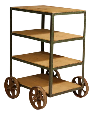 Vintage Industrial Shelf on Wheels, Former Czechoslovakia, 1960s
