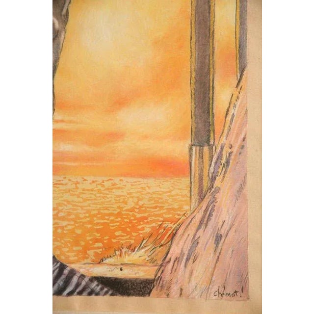 Art Deco Sensual Watercolor by Eduard Chimot Custom Framed Framed, 1920's For Sale - Image 10 of 11