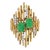 70s Abstract Jade Diamond Ring 14k Yellow Gold Cocktail Fine Jewellery Sz 5.5 For Sale