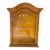 Vintage Italian Burlwood Finish Hanging Wall Curio Cabinet Glass Shelves Made in Italy For Sale