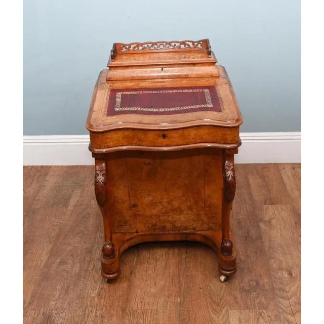 Wood Victorian Davenport Desk in Burr Walnut, 1860s For Sale - Image 7 of 7
