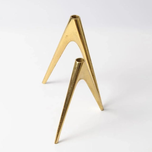 Mid-Century German Brass Candleholder, 1960s For Sale - Image 9 of 11