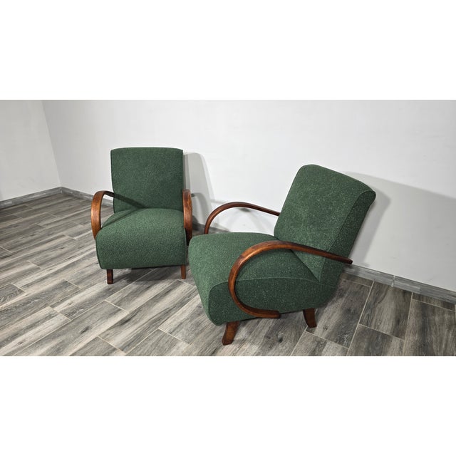 Wood Lounge Chairs by Jindrich Halabala, 1940s, Set of 2 For Sale - Image 7 of 10