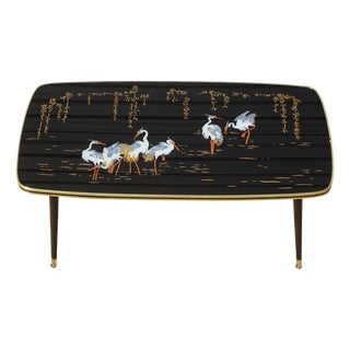 Vintage Coffee Table in Black Formica with Splayed Legs, 1960s For Sale