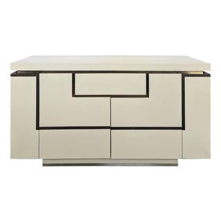 White Lacquered Sideboard by Jean Claude Mahey for Roche Bobois For Sale