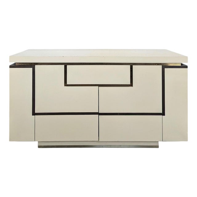 White Lacquered Sideboard by Jean Claude Mahey for Roche Bobois For Sale