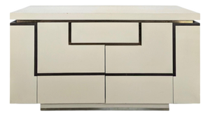 White Lacquered Sideboard by Jean Claude Mahey for Roche Bobois