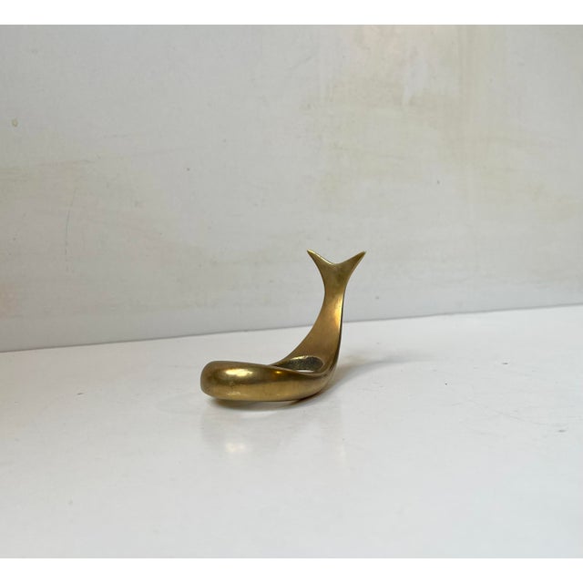 Scandinavian Whale Brass Pipe Rest in the style of Carl Auböck, 1950s For Sale - Image 9 of 9