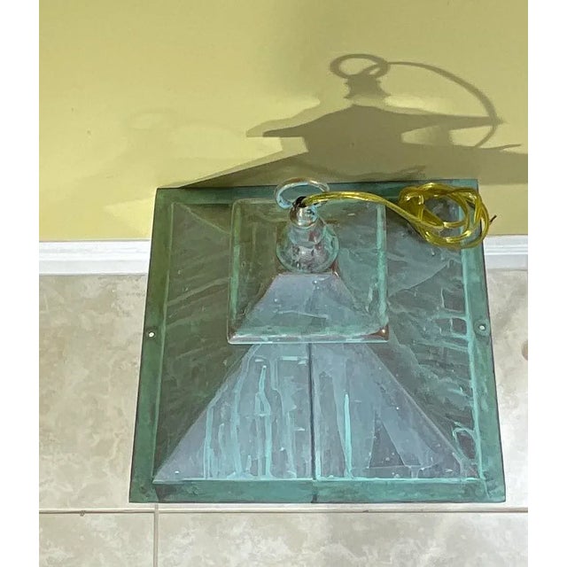 Classic Solid Copper & Brass Hanging Pendant / Lantern Light For Sale - Image 10 of 15