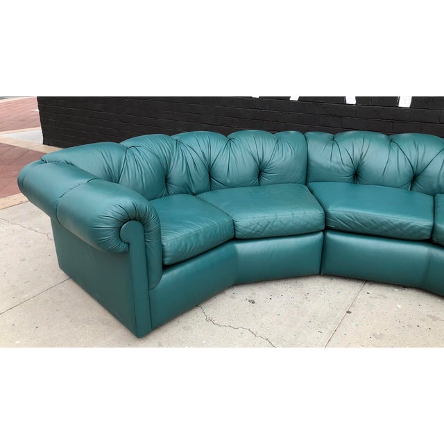 1970's Tufted Leather A. Rudin Circular Sectional Sofa Chairish