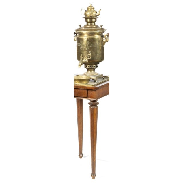 Metal Somavar with Tray and Bowl and Table, Set of 3 For Sale - Image 7 of 8