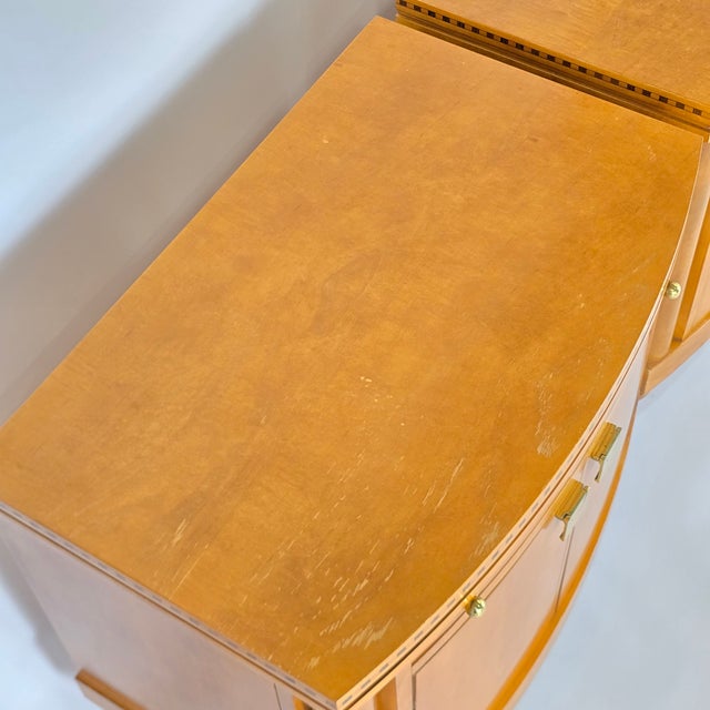 1980s 1980s Pair of Hickory White "Genesis Collection" Biedermeier Style Cabinet Nightstands For Sale - Image 5 of 12