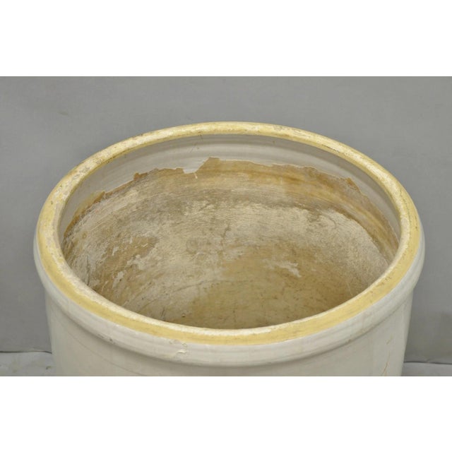 Antique 30 Gallon Cobalt Blue Star Stoneware Glazed Farmhouse Crock Pot For Sale - Image 14 of 18
