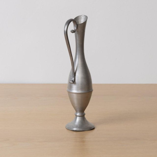 1930s French Pewter Scroll Bud Vase For Sale - Image 4 of 11