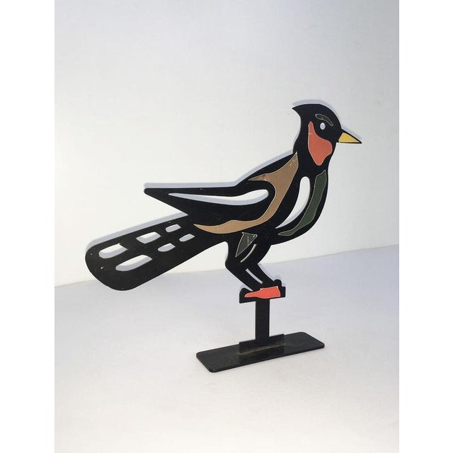 Red Painted White Metal Upupa Sculpture by Bruno Chersicla, 1980 For Sale - Image 8 of 18