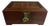 Vintage Asian Style Wooden Green Velvet Lined Jewelry Box With Latch For Sale
