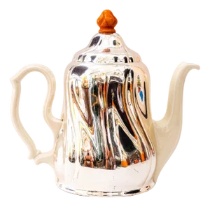 Vintage Ceramic Thermos Coffee Pot with Metal Cover, Germany, 1950s