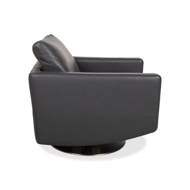 Relevé Armchair in Black Leather from Natuzzi For Sale - Image 13 of 16