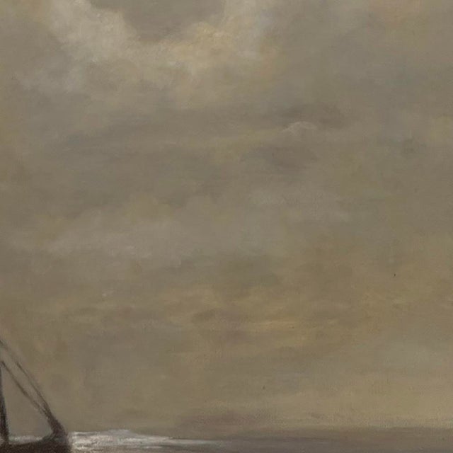 Antique Framed Nautical Oil Painting on Panel ~ Signed For Sale - Image 12 of 15