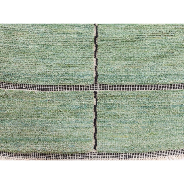 Modern Flatweave Geometric Mint Oversized Rug "Riziere" by Doris Leslie Blau For Sale - Image 4 of 9