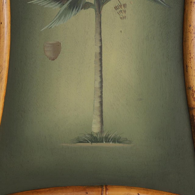 Pair of Vintage Palm Tree Paintings in Bamboo Frames For Sale - Image 10 of 10