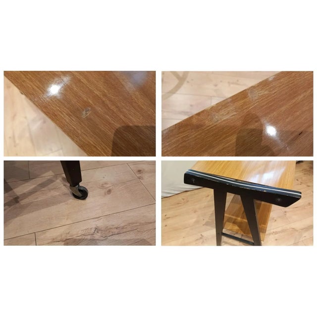 Vintage Yugoslavian Mid-Century Modern Tv Stand on Wheels, 1960s–70s For Sale - Image 11 of 11