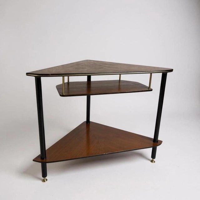 Mid-Century Modern Corner Shelf in Teak, 1960s For Sale - Image 6 of 6
