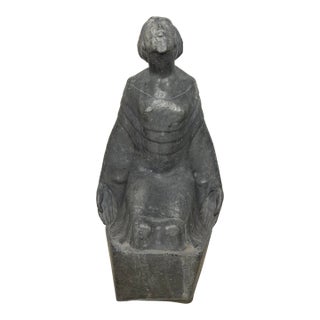Art Deco Lead Sculpture of Joan of Arc in the Manner of Eric Gill For Sale