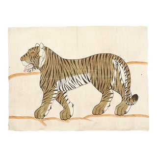 1980s Expressionist Style Tiger Painting on Canvas For Sale