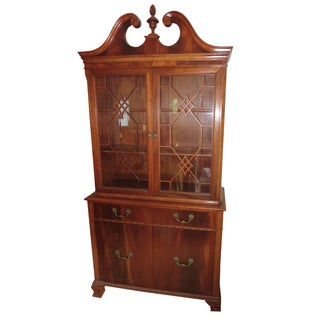 Antique Mahogany Hutch Cabinet For Sale