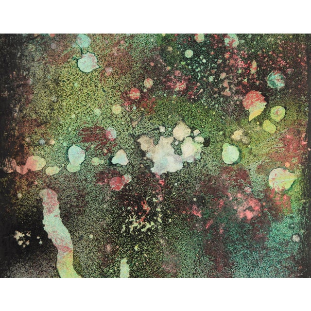 Black Hans Werner Kirchner, Abstraction (Red & Green), 1960, Watercolor For Sale - Image 8 of 12