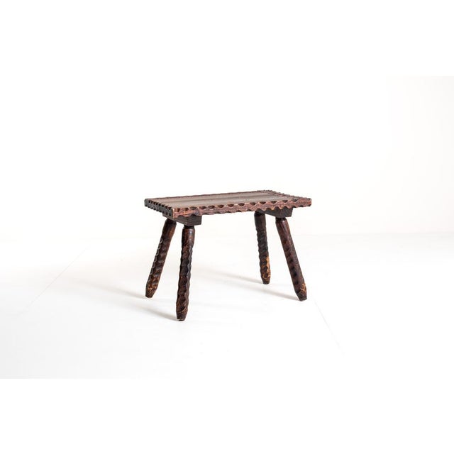 Vintage Brutalist Tripod Stool For Sale - Image 12 of 12