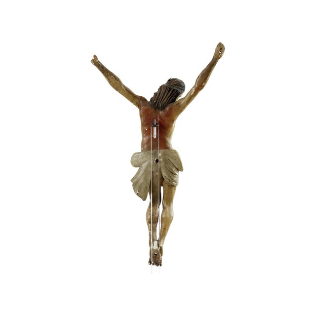 Anriquw Polychrome Wooden Corpus Christi Sculpture, 1700s For Sale - Image 12 of 15