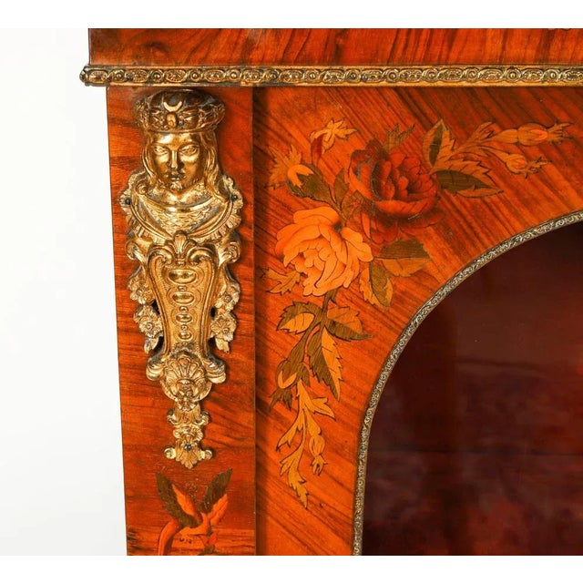 Antique Victorian Walnut Marquetry Cabinets, 1800s, Set of 2 For Sale - Image 16 of 18