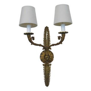 Mid-20 Century Bronze Two-Light Wall Sconce Belgium For Sale