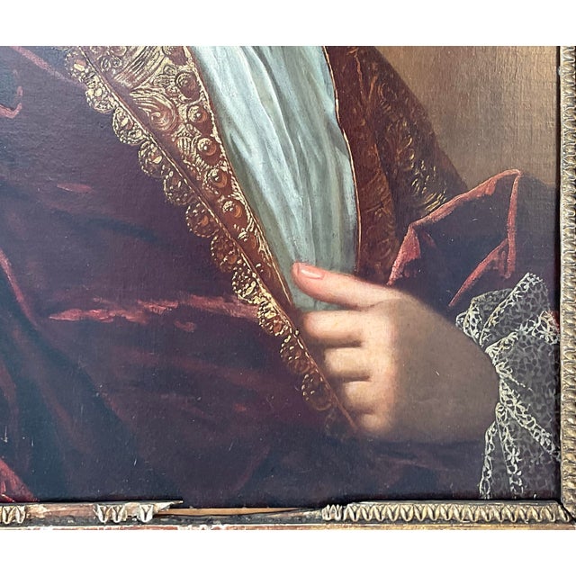 18th Century 18th Century French Portrait of a Nobleman in a Giltwood Frame For Sale - Image 5 of 7