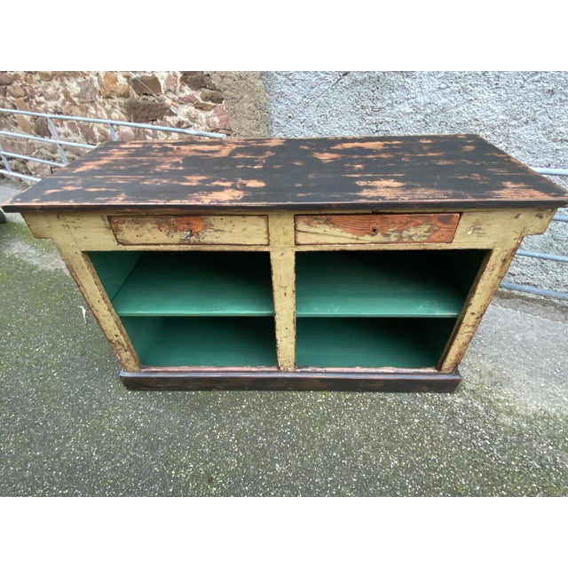 Wood Antique French Grocery Counter, 1920s For Sale - Image 7 of 14