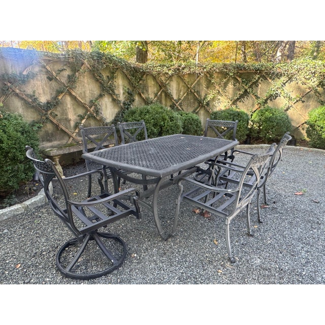 Seven Piece Patio Dining Set For Sale - Image 10 of 12