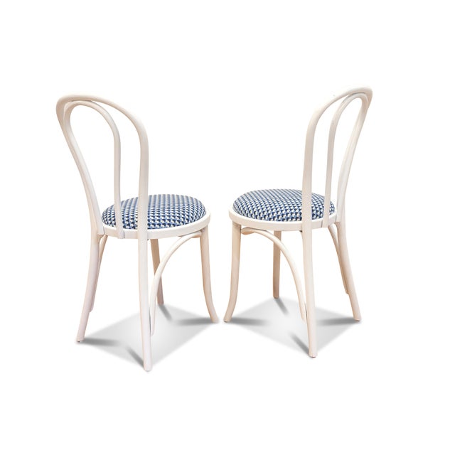 White Bentwood Cafe Chairs - A Pair For Sale In Raleigh - Image 6 of 11