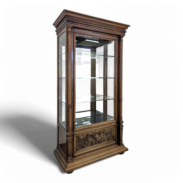 Renaissance Walnut Silverware with Beveled Glass For Sale - Image 14 of 14