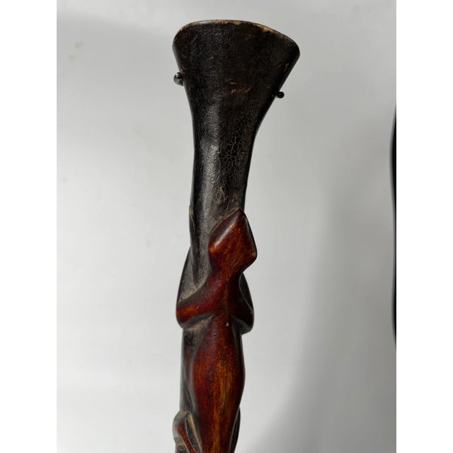 Large carved spoon from the Lobi people bearing a chameleon used for community feasts and gatherings. Lovely patina and...