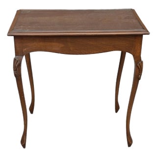 Mid 20th Century French Empire Style Mahogany and Glass Top Insert Side Table For Sale