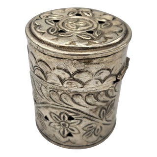 Art Deco Plated Brass Container for Tea, 1920s For Sale