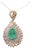 4.5 Carat Pear Cut Colombian Emerald & Diamond 18k Gold Pendant Necklace For Sale