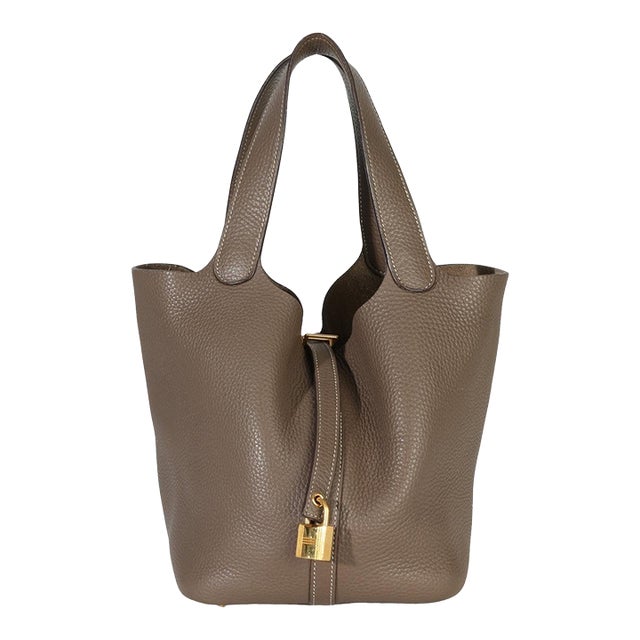 Etoupe Clemence Picotin Lock 22 GHW For Sale