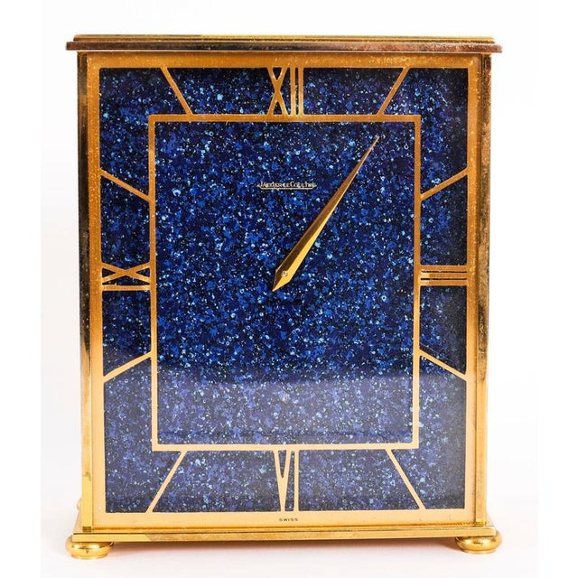 Vintage Lapis Lazuli Mantel Clock from Jaeger Le Coultre, 1970s For Sale - Image 9 of 18