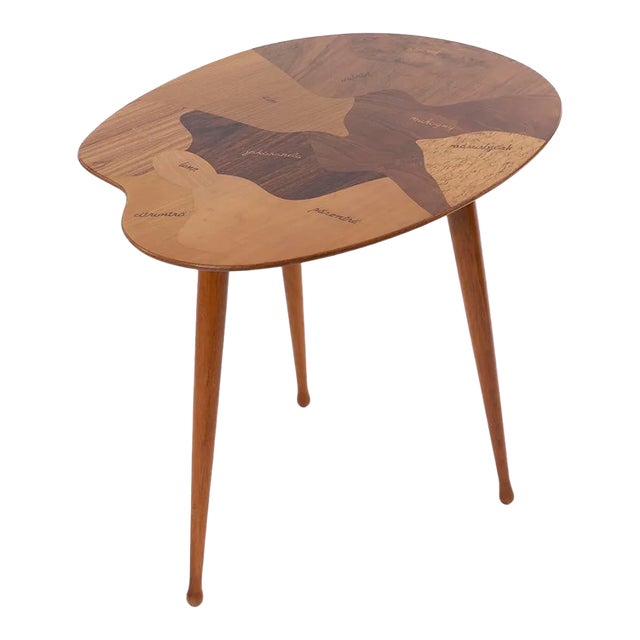 1950's Swedish Mid Century Side Table in Varied Fine Woods For Sale