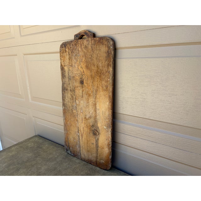Farmhouse Late 19th Century French Primitive Wooden Bread Board With Original Patina For Sale - Image 3 of 10