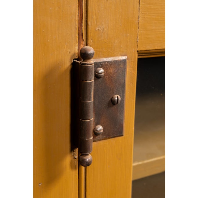 Late 19th Century Early Rustic Painted Farmhouse Cabinet For Sale - Image 9 of 11