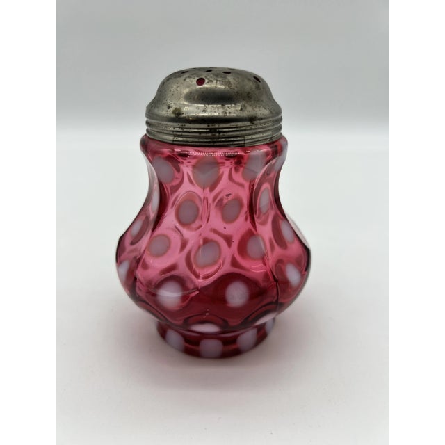 Late 19th Century Red Coin Spot Sugar Shaker by Northwood, Circa 1890-1910's For Sale - Image 5 of 9